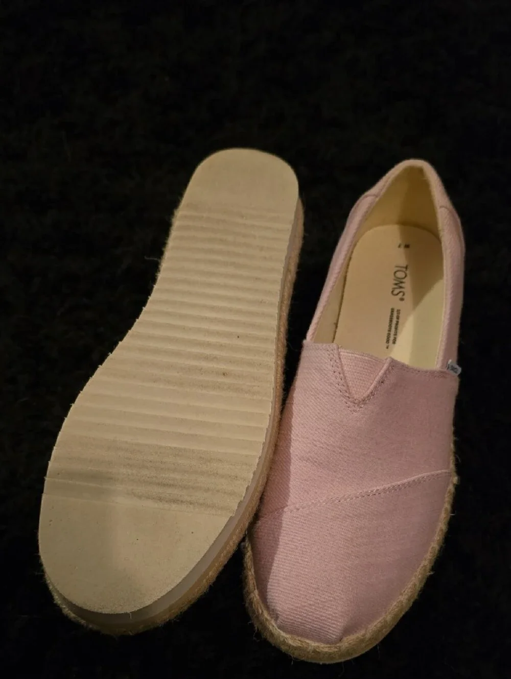 Toms Pink Canvas Espadrille Slip-On Shoes